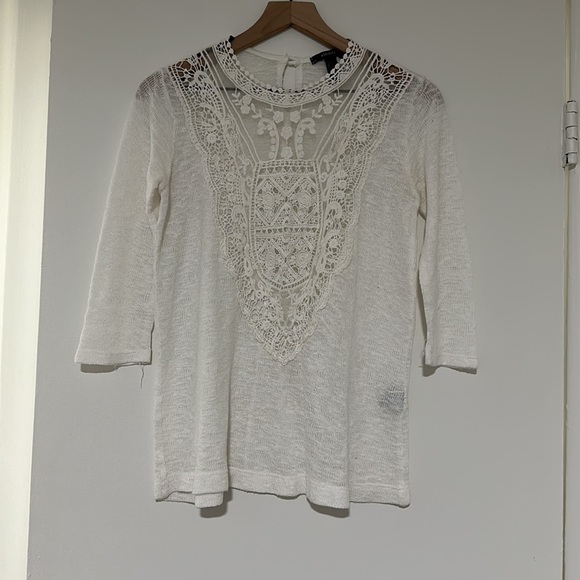 Forever 21 crochet off white sweater top - Picture 1 of 5